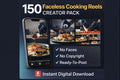 150 Faceless Cooking Reels – Creator Pack (No Copyright)