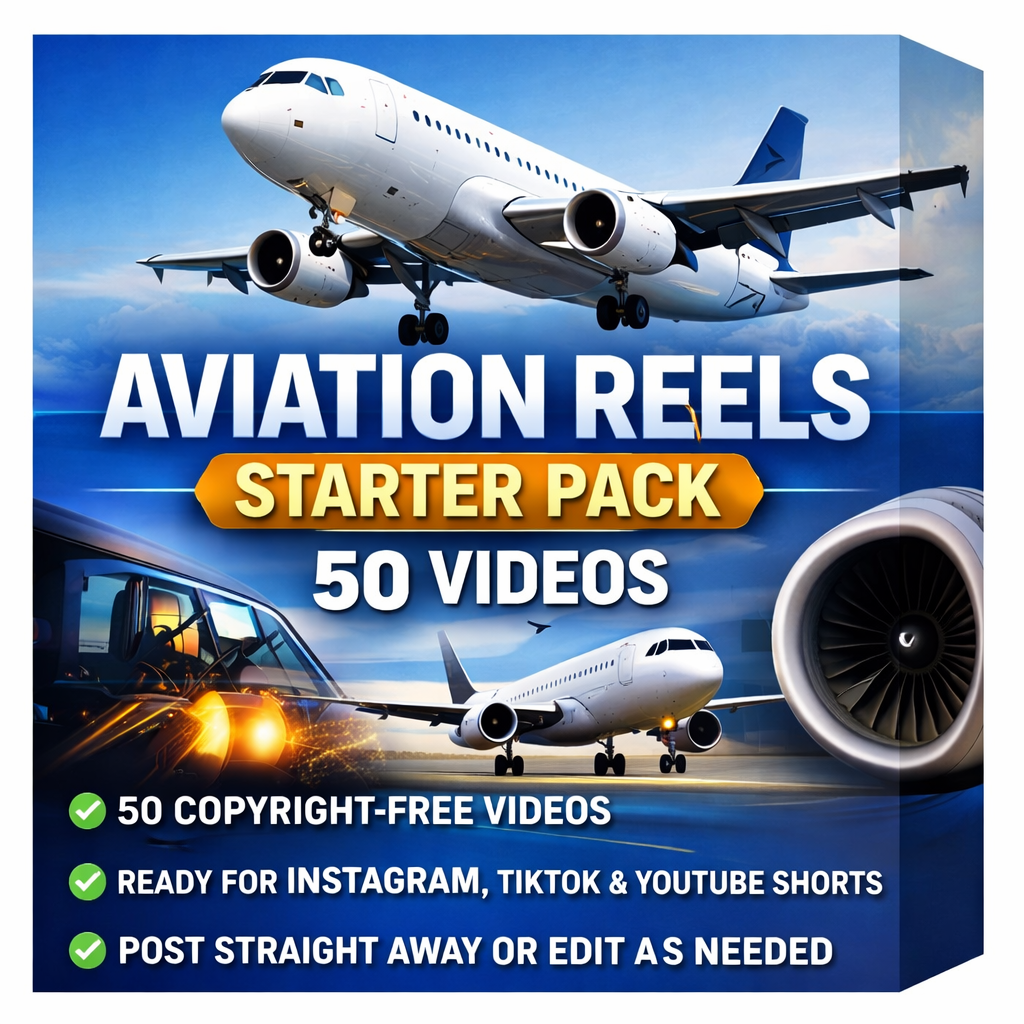 Aviation Reels Starter Pack (50 Videos)