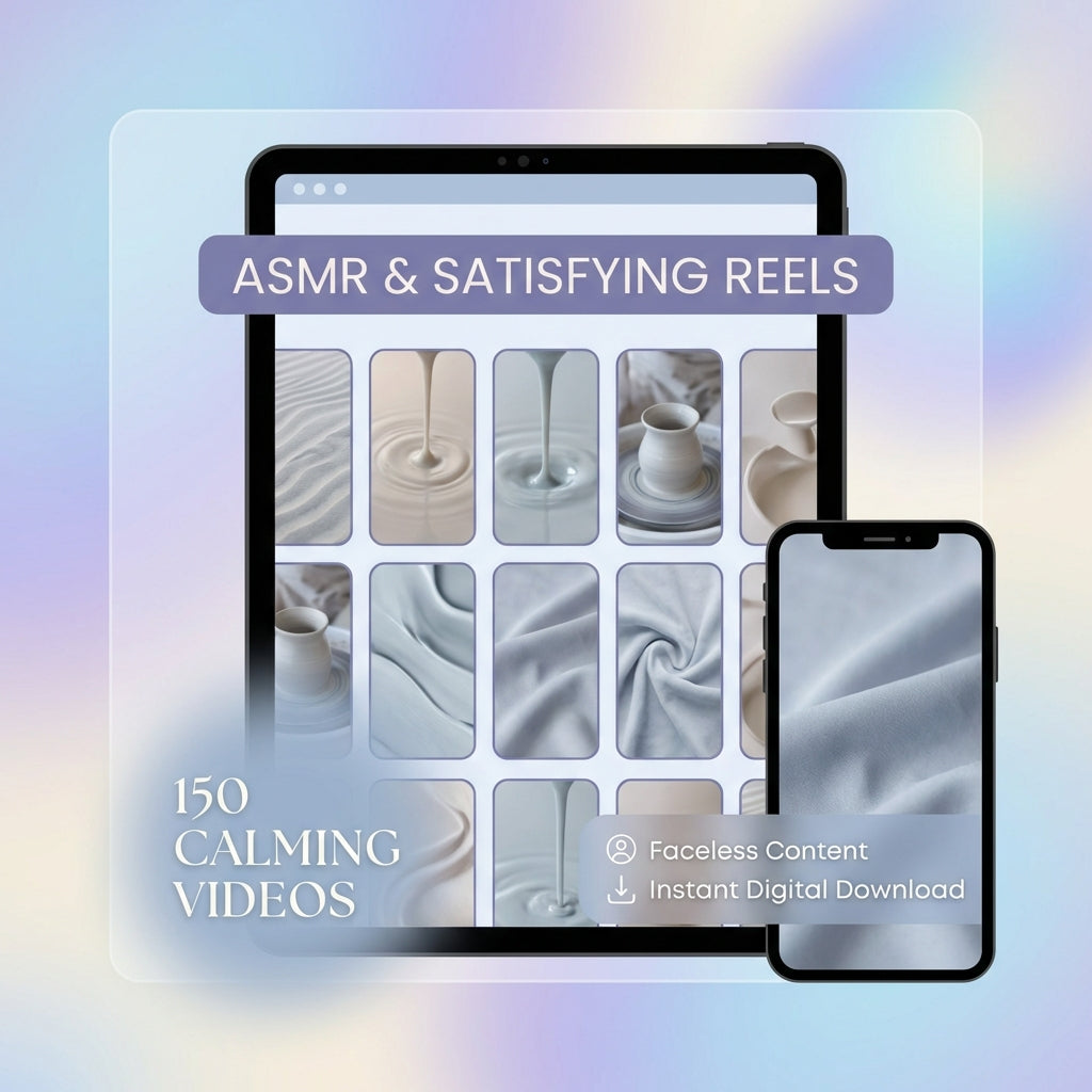 150 ASMR & Satisfying Reels+videos – Creator Pack (Faceless Content)